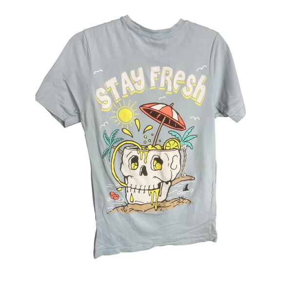 Stay Fresh Eighty Eight Brand T Shirt Sz S Retro Y2K Grunge Streetwear Skull - Picture 1 of 7